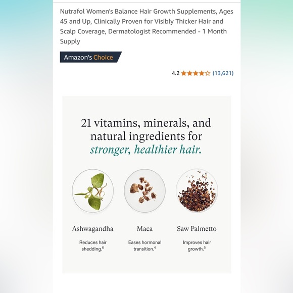 Nutrafol Women’s Balance Hair Growth Hair Thickening - Picture 7 of 7